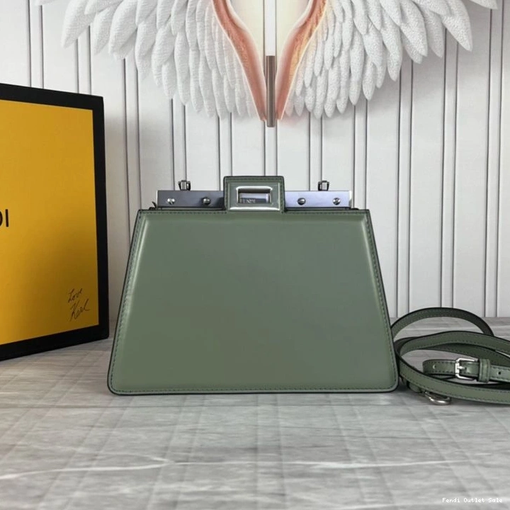 Affordable Fendi Mini Calf Green In Cut Bag Leather Peekaboo 0820